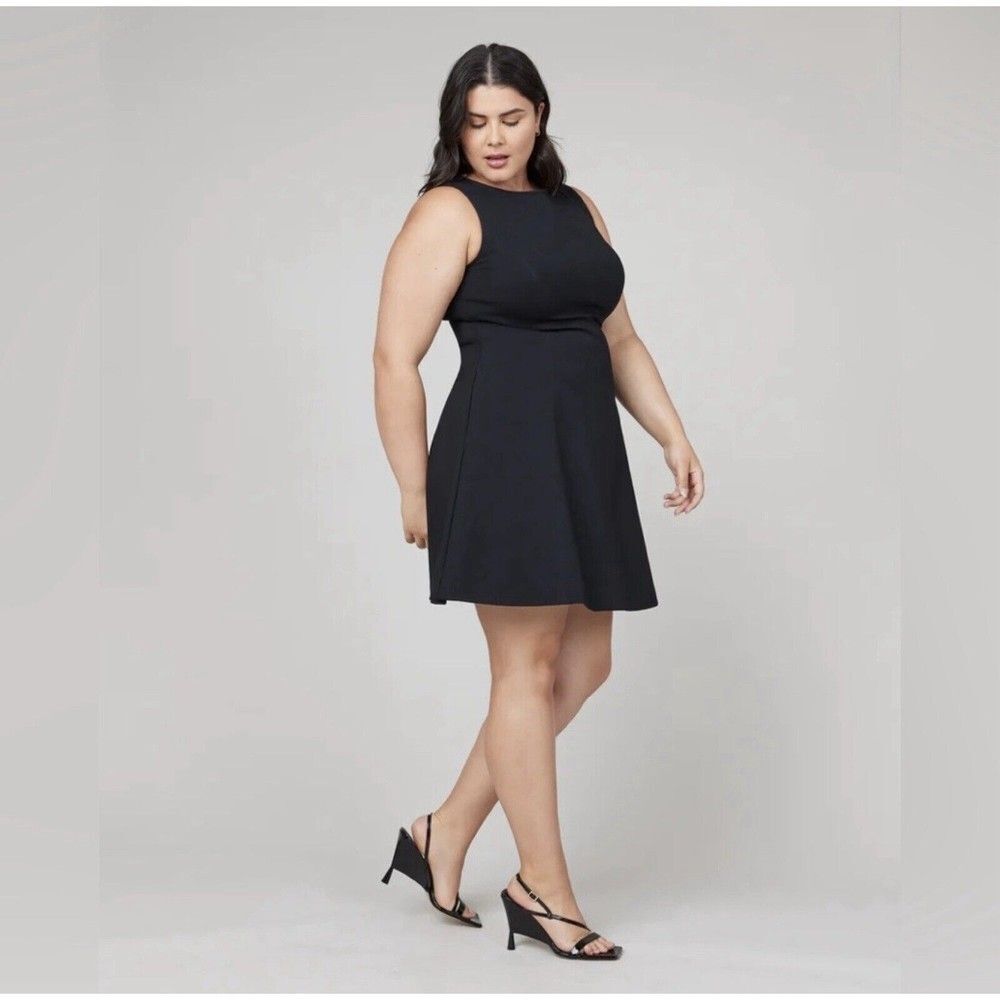 SPANX The Perfect Fit & Flare Sleeveless Black Dress L